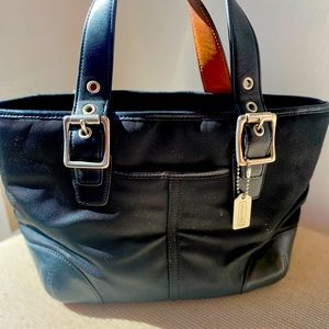 Coach black bag with logo liner small satchel